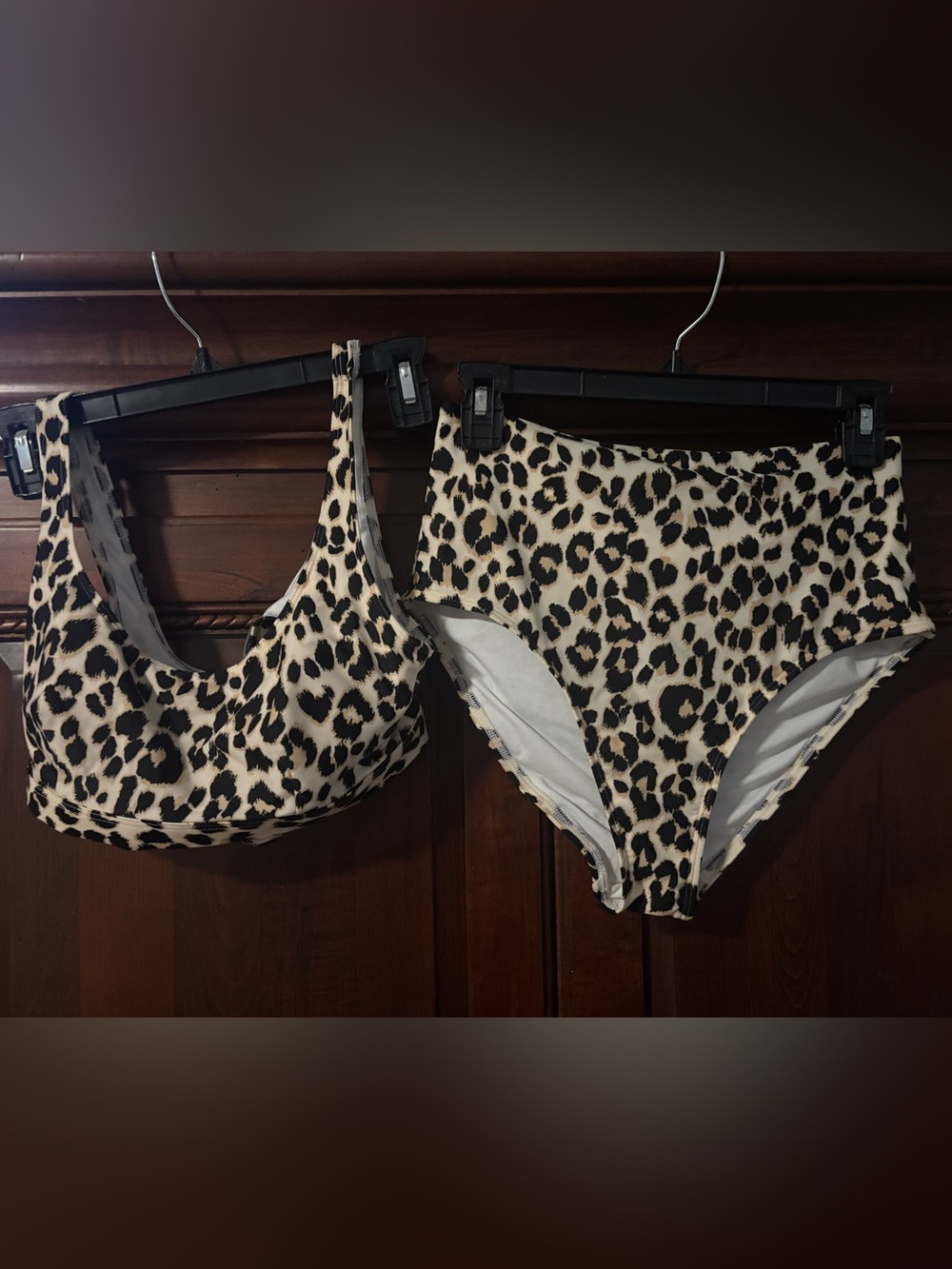 Old Navy Leopard Print Two-Piece Bikini Set - High Waist